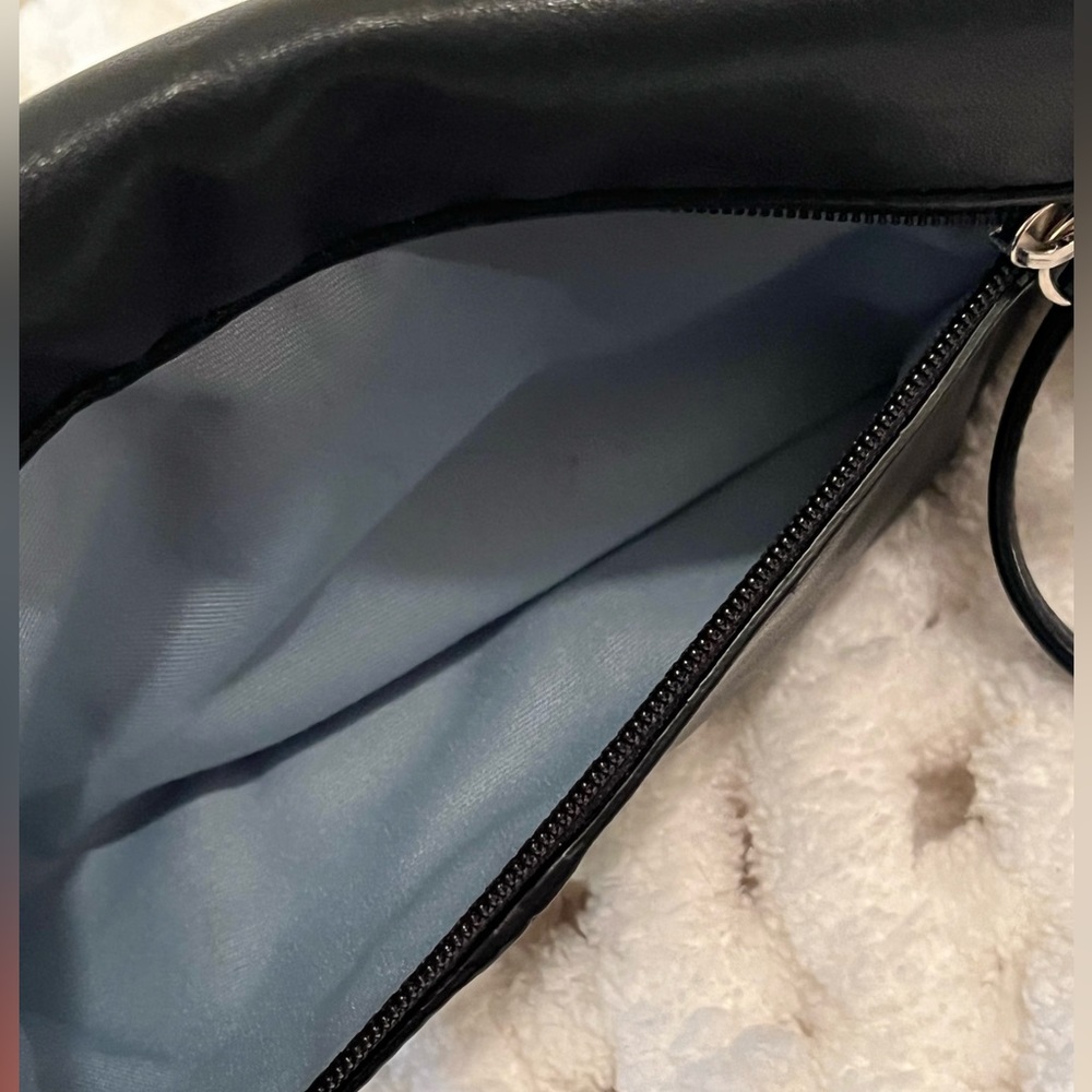 Coach Black Leather Pleated Clutch/ Wristlet - Picture 8 of 11